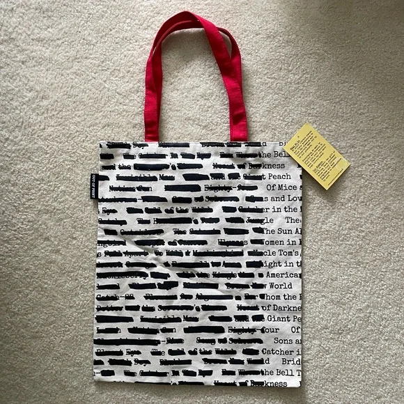 NWT Out of Print Banned Books Canvas Tote Bag. Interior Pocket. - Picture 2 of 4